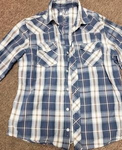 Mens medium plaid button down